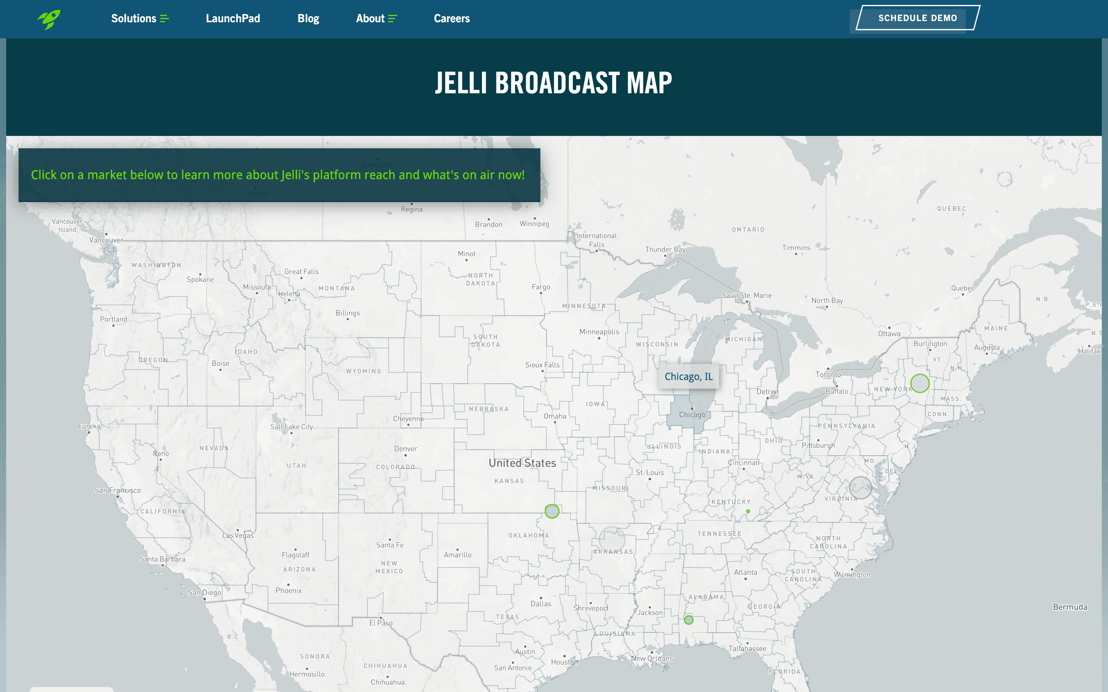 Map of radio stations